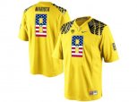 2016 US Flag Fashion Men's Oregon Duck Marcus Mariota #8 College Football Limited Jerseys - Yellow