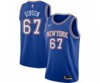 New York Knicks #67 Taj Gibson Swingman Blue Basketball Jersey - Statement Edition
