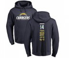 Los Angeles Chargers #14 Dan Fouts Navy Blue Backer Pullover Hoodie