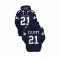 Dallas Cowboys #21 Ezekiel Elliott 2021 Blue Pullover Football Hoodie