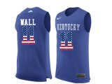 2016 US Flag Fashion Men's Kentucky Wildcats John Wall #11 College Basketball Jersey - Royal Blue