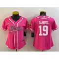 Women San Francisco 49ers #19 Deebo Samuel Pink With Patch Cool Base Stitched Baseball Jersey