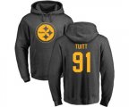 Pittsburgh Steelers #91 Stephon Tuitt Ash One Color Pullover Hoodie