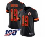 Kansas City Chiefs #19 Joe Montana Limited Black Rush Vapor Untouchable 100th Season Football Jersey