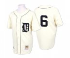 Detroit Tigers #6 Al Kaline Authentic White Throwback Baseball Jersey