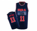 Nike Team USA #11 Karl Malone Authentic Navy Blue 2012 Olympic Retro Basketball Jersey