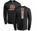 Cincinnati Bengals #52 Preston Brown Black Backer Long Sleeve T-Shirt