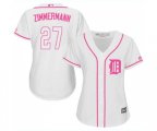 Women's Detroit Tigers #27 Jordan Zimmermann Authentic White Fashion Cool Base Baseball Jersey