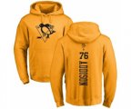 NHL Adidas Pittsburgh Penguins #76 Calen Addison Gold One Color Backer Pullover Hoodie