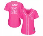 Women's Chicago White Sox #32 Preston Tucker Authentic Pink Fashion Cool Base Baseball Jersey