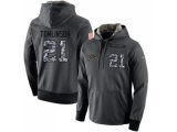 Los Angeles Chargers #21 LaDainian Tomlinson Stitched Black Anthracite Salute to Service Player Performance Hoodie