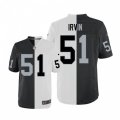 Oakland Raiders #51 Bruce Irvin Elite Black White Split Fashion NFL Jersey