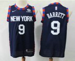 New York Knicks #9 R.J. Barrett Navy Blue 2019 Nike City Edition Swingman Squarespace Stitched NBA Jersey