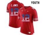 2016 US Flag Fashion Youth Ohio State Buckeyes C.Jones #12 College Football Limited Jersey - Scarlet