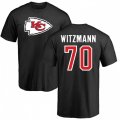 Kansas City Chiefs #70 Bryan Witzmann Black Name & Number Logo T-Shirt