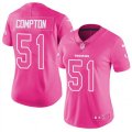 Women Washington Redskins #51 Will Compton Limited Pink Rush Fashion NFL Jersey