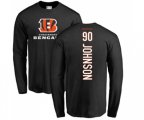 Cincinnati Bengals #90 Michael Johnson Black Backer Long Sleeve T-Shirt