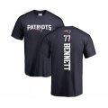 New England Patriots #77 Michael Bennett Navy Blue Backer T-Shirt