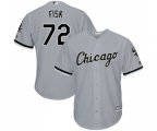 Chicago White Sox #72 Carlton Fisk Replica Grey Road Cool Base Baseball Jersey