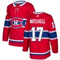 Montreal Canadiens #17 Torrey Mitchell Premier Red Home NHL Jersey