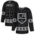 Los Angeles Kings #99 Wayne Gretzky Authentic Black Team Logo Fashion NHL Jersey