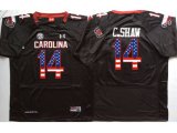 South Carolina Gamecocks #14 C.Shaw Black USA Flag College Jersey