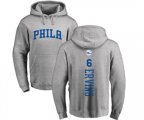 Philadelphia 76ers #6 Julius Erving Ash Backer Pullover Hoodie