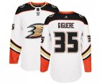 Anaheim Ducks #35 Jean-Sebastien Giguere Authentic White Away Hockey Jersey