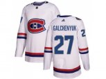 Montreal Canadiens #27 Alex Galchenyuk White Authentic 2017 100 Classic Stitched NHL Jersey