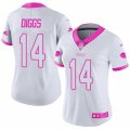 Women's Buffalo Bills #14 Stefon Diggs White Pink Stitched Limited Rush Fashion Jersey