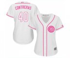 Women's Chicago Cubs #40 Willson Contreras Authentic White Fashion Baseball Jersey