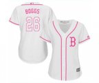 Women's Boston Red Sox #26 Wade Boggs Replica White Fashion Baseball Jersey