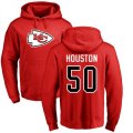 Kansas City Chiefs #50 Justin Houston Red Name & Number Logo Pullover Hoodie