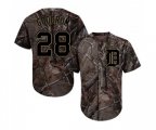 Detroit Tigers #28 Niko Goodrum Authentic Camo Realtree Collection Flex Base Baseball Jersey