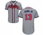 Atlanta Braves #13 Ronald Acuna Jr. Grey Road Flex Base Authentic Collection Baseball Jersey