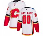 Calgary Flames Customized Authentic White Away Hockey Jersey