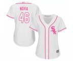 Women's Chicago White Sox #46 Ivan Nova Replica White Fashion Cool Base Baseball Jersey