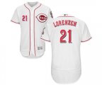 Cincinnati Reds #21 Michael Lorenzen White Home Flexbase Authentic Collection Baseball Jersey