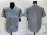 Detroit Lions Blank Grey Stitched MLB Cool Base Nike Baseball Jersey