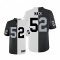 Oakland Raiders #52 Khalil Mack Elite Black White Split Fashion NFL Jersey