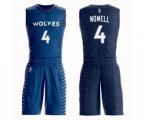 Minnesota Timberwolves #4 Jaylen Nowell Swingman Blue Basketball Suit Jersey