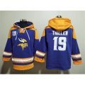 Minnesota Vikings #19 Adam Thielen Purple Yellow Ageless Must-Have Lace-Up Pullover Hoodie