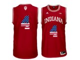 2016 US Flag Fashion Men's Indiana Hoosiers Victor Oladipo #4 Big 10 Patch College Basketball Authentic Jerseys - Red