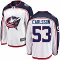 Columbus Blue Jackets #53 Gabriel Carlsson Fanatics Branded White Away Breakaway NHL Jersey