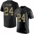 Jacksonville Jaguars #24 T.J. Yeldon Black Camo Salute to Service T-Shirt