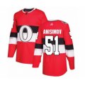 Ottawa Senators #51 Artem Anisimov Authentic Red 2017 100 Classic Hockey Jersey