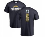 Los Angeles Chargers #42 Uchenna Nwosu Navy Blue Backer T-Shirt