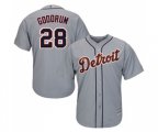 Detroit Tigers #28 Niko Goodrum Replica Grey Road Cool Base Baseball Jersey