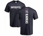 New England Patriots #75 Ted Karras Navy Blue Backer T-Shirt