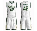 Milwaukee Bucks #42 Vin Baker Swingman White Basketball Suit Jersey - Association Edition